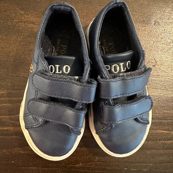 Polo Ralph Lauren Navy Blue Slater EZ Velcro Sneaker Shoes Size 6C - Picture 5 of 8